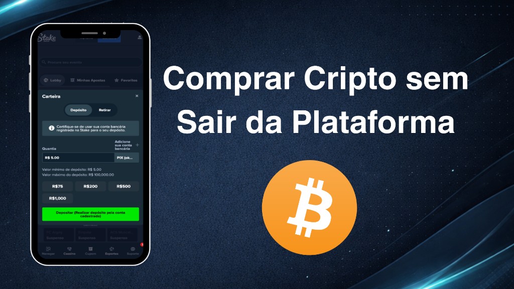 Tela de depósito do Stake